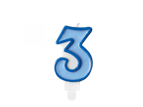 zvakute zydra 3 Žvakutė skaičius "3"