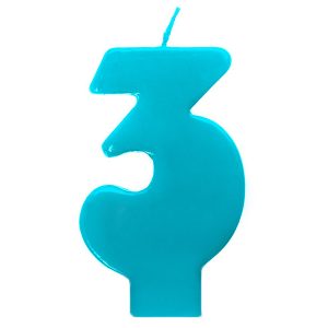 Žvakutė skaičius nuo 0 iki 9 (žydra)