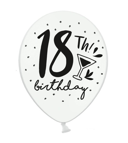 18 gimtadiensis juoda balta 1 18-ojo gimtadienio balionas