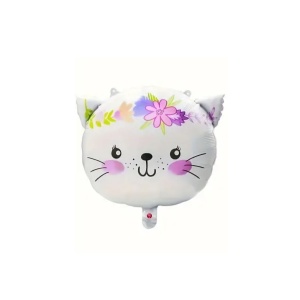 Greitai bus! Folinis balionas kačiukas su gėlytėmis