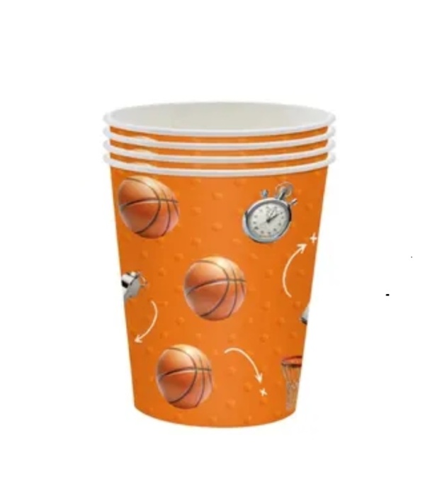 Indų rinkinys KREPŠINIS 1 krepsinis puodeliai 4 Indų rinkinys KREPŠINIS