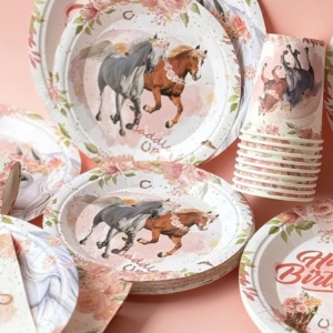 Vienkartinių indų rinkinys ŽIRGAI