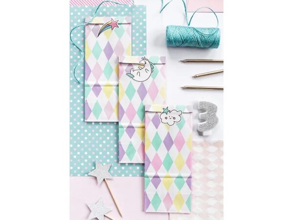 unicorn maiseliai 2 Popieriniai maišeliai gimtadienio vaišėms UNICORN